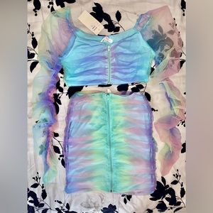 NWT Hot & Delicious Ruched Pastel Co-Ord Sz M